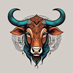 meaningful taurus tattoo  simple vector color tattoo