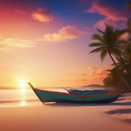 Beach background - sunset beach video background  