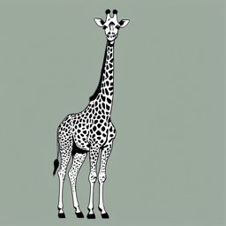 Giraffe clipart - Tallest land animal with a long neck and spotted coat, ,vector color clipart,minimal