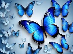 Blue Butterflies Background-Light blue with detailed, realistic butterflies in various shades of blue  background wallpaper