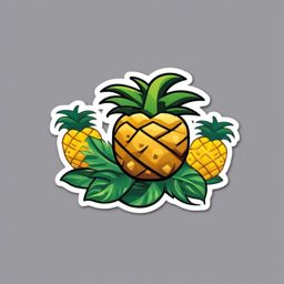 Palm Tree and Pineapple Emoji Sticker - Tropical delights, , sticker vector art, minimalist design