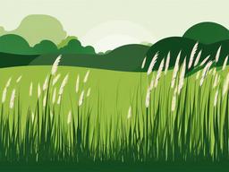 Grass clipart - long grass blowing in the wind  color,minimalist,vector clipart