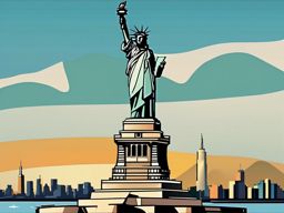 Statue of Liberty clipart - Symbol of freedom in New York, USA, ,color clipart vector style