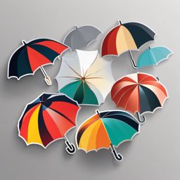 Umbrella sticker- Protective and portable, , sticker vector art, minimalist design