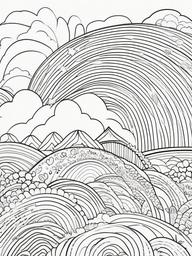 Rainbow Coloring Page - Rainbow with inspirational quotes integrated.  easy,simple,minimal,coloring pages,black and white outline