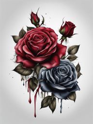 Dead rose tattoo, Tattoos featuring withered or dead roses.  color, tattoo patterns, white clean background