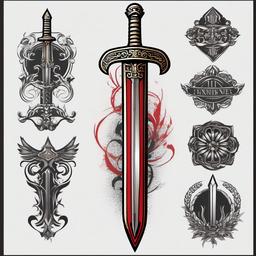 roman sword tattoo  simple vector color tattoo