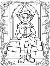 Elf On The Shelf Colouring Pages Printable  outling,coloring pages,black and whit