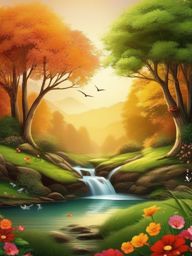 Cute Nature Backgrounds Nature's Cuteness, from Adorable Animals to Scenic Beauty  intricate patterns, colors, wallpaper style