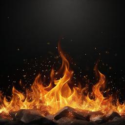 Fire Wallpaper - Sparkling flames with ashes drifting  background wallpaper