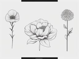 Birth Flower for September Tattoo - Tattoo representing the birth flower for the month of September.  simple color tattoo,minimalist,white background