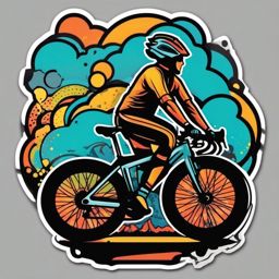 Bike Ride sticker- Cycling Freedom Joy, , color sticker vector art