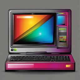 Computer clipart - computer with a colorful screen  