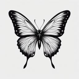 goth butterfly tattoo  simple color tattoo, minimal, white background