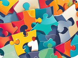 Clipart of a Puzzle Piece - Puzzle piece for problem-solving and solutions,  color vector clipart, minimal style