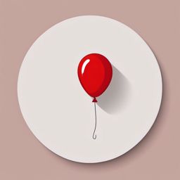 Red Balloon Emoji Sticker - Upward celebration, , sticker vector art, minimalist design