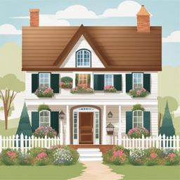 house clip art,welcoming guests to a charming cottage 