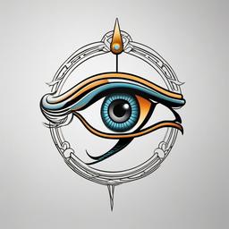 eye of horus and ra tattoo  simple color tattoo,minimal,white background