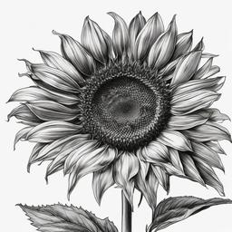 drawing of a sunflower  minimal rough sketch scribbles,doodles,black and white