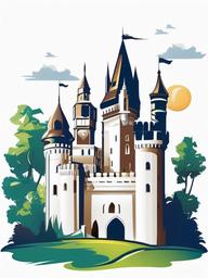 castle clipart  vector style illustration, white background