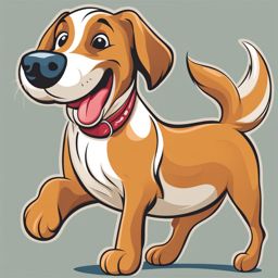 dog clip art: happy dog wagging its tail with joy. 