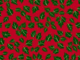 Red & Green Background-Bold red with green holly leaf patterns, perfect for Christmas decorations  background wallpaper