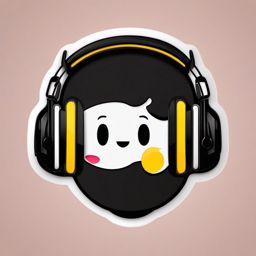 Ear and Headphones Emoji Sticker - Immersive auditory experience, , sticker vector art, minimalist design