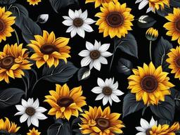Flower Background Wallpaper - black background sunflower  