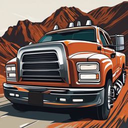 Truck Bed Sticker - Heavy-duty hauling, ,vector color sticker art,minimal
