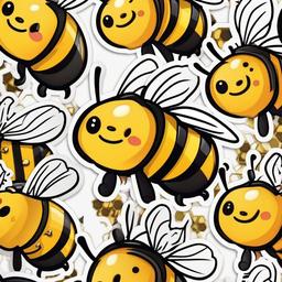 Bee cartoon - small, buzzing insect that makes honey  cartoon sticker style