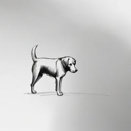 sketch of dog  minimal rough sketch scribbles,doodles,black and white