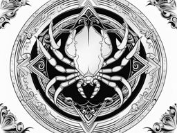 cancer zodiac tattoo black and white design 