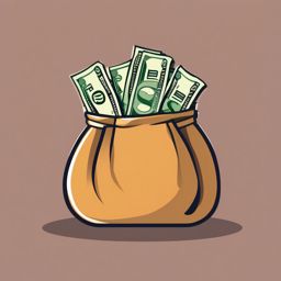 Clipart of a Money Bag - Money bag for financial and banking apps,  color vector clipart, minimal style