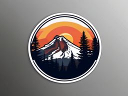 Mount Hood sticker- Stratovolcano in the Cascade Range of northern Oregon, , sticker vector art, minimalist design