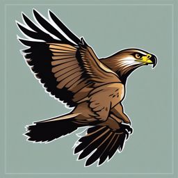 Hawk clipart - Agile predator with keen eyesight in flight, ,color clipart vector style