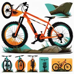 Mountain Bike Clipart - A mountain bike for off-road cycling.  transport, color vector clipart, minimal style