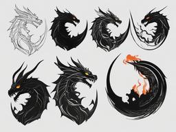 drawing of a lava dragon  minimal rough sketch scribbles,doodles,black and white