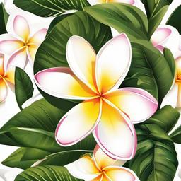 Hawaiian Flower Plumeria Tattoo - Embrace the tropical allure with a tattoo featuring the iconic Hawaiian flower, the Plumeria.  simple vector color tattoo,minmal,white background