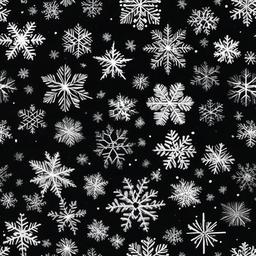 drawing of snowflakes in a blizzard  minimal rough sketch scribbles,doodles,black and white