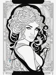 Gorgon Coloring Pages - Snake-Haired Monster of Greek Myth  minimal black outline printable sheet, coloring page