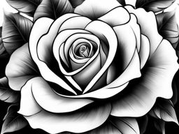 rose tattoo design black and white 