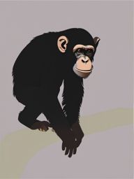 Chimpanzee clipart - Close relative of humans in the wild, ,vector color clipart,minimal