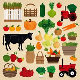 Farm clipart - farm fresh produce on display  