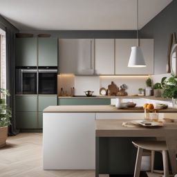 Sleek Scandinavian Kitchen - Embrace Scandinavian style with neutral tones and simplicity. , kitchen layout design ideas, multicoloured, photo realistic, hyper detail, high resolution,