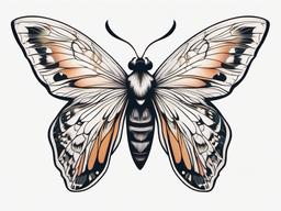 Delicate Moth Tattoo - Capture elegance and fragility with a delicate and refined tattoo featuring a moth design.  simple vector color tattoo, minimal, white background