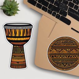 Djembe Drum Sticker - Creating rhythmic beats and African vibes with the djembe drum, , sticker vector art, minimalist design