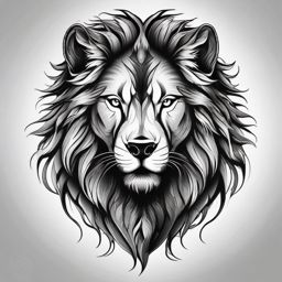 Lion Wolf Tattoo,powerful fusion of the majestic lion and the fierce wolf, testament to courage and might. , tattoo design, white clean background