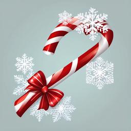 Candy Cane clipart - candy cane with snowflakes in the background  color,minimalist,vector clipart