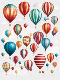 balloon clipart: floating high in a festive parade. 