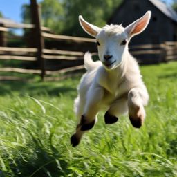 baby goat, or kid, leaping around the farm with boundless energy. 